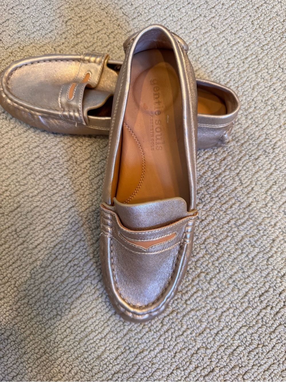 Gentle Souls Metallic Gold Penny Loafer — Soft Leather Slip-On - Picture 4 of 7